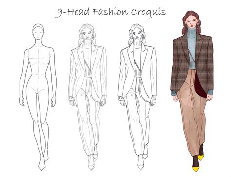 croquis fashion design.